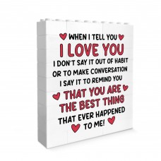 I Love You Building Block Gift Valentines Day Anniversary