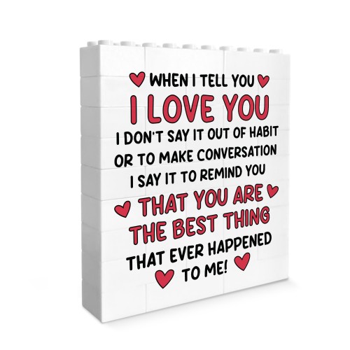 I Love You Building Block Gift Valentines Day Anniversary
