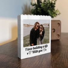 Personalised Photo Bricks Couple Plaque Gift For Anniversary