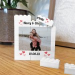 Couple Gift Photo Brick Personalised Plaque Gift For Anniversary