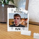 Personalised Photo Bricks Photo Plaque Birthday Gift For Men Son