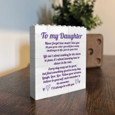 To My Daughter Sentimental Gift Poem Block Daughter Gift Idea