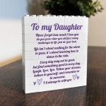 To My Daughter Sentimental Gift Poem Block Daughter Gift Idea