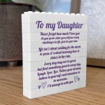 To My Daughter Sentimental Gift Poem Block Daughter Gift Idea
