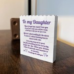 To My Daughter Sentimental Gift Poem Block Daughter Gift Idea