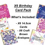 Birthday Cards for Women Best Friends Multipack of 6 Cards