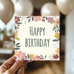Birthday Card For Her Happy Birthday Floral Greetings Card Women
