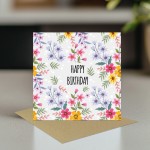 Card For Best Friend Mum Auntie Nan Floral Birthday Card