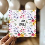 Card For Best Friend Mum Auntie Nan Floral Birthday Card