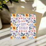 Birthday Cards For Her Floral Birthday Card Happy Birthday Card