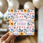 Birthday Cards For Her Floral Birthday Card Happy Birthday Card