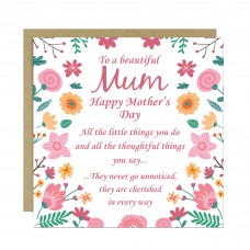 Mothers Day Card For Mum Mother To A Beautiful Mum Mothers Day