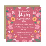 Mothers Day Card Poem Card For Mum Mother To A Beautiful Mum
