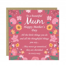 Mothers Day Card Poem Card For Mum Mother To A Beautiful Mum
