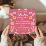 Mothers Day Card Poem Card For Mum Mother To A Beautiful Mum