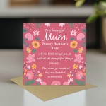 Mothers Day Card Poem Card For Mum Mother To A Beautiful Mum