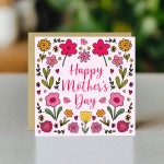 Floral Mothers Day Card, Nan Card, Mum Card, Card From Daughter