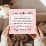 Happy Mothers Day Card Mum And Daughter Card For Mum