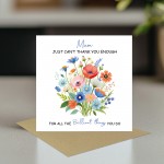 Birthday Card For Mum Mothers Day Card Thank You Card For Mum