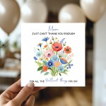 Birthday Card For Mum Mothers Day Card Thank You Card For Mum