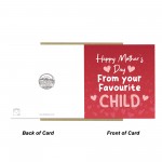 Funny Mothers Day Card From Your Favourite Child Mum Card