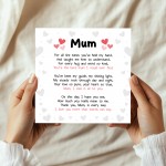 Mothers Day Card Mothers Day Card Poem Thank You Card From Son