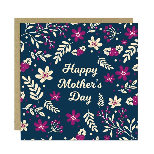 Mother's Day Card, Card for Mum Floral Design Mothers Day Card