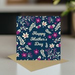 Mother's Day Card, Card for Mum Floral Design Mothers Day Card