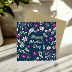 Mother's Day Card, Card for Mum Floral Design Mothers Day Card