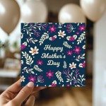 Mother's Day Card, Card for Mum Floral Design Mothers Day Card