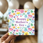 MOTHERS DAY CARD Floral Mothers Day Card For Her Card For Mum