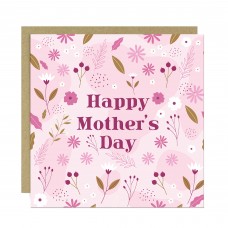 Mothers Day Card, Pink Floral Design, For Mum, For Mummy