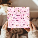Mothers Day Card, Pink Floral Design, For Mum, For Mummy
