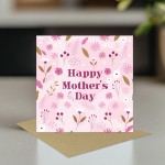 Mothers Day Card, Pink Floral Design, For Mum, For Mummy