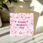 Mothers Day Card, Pink Floral Design, For Mum, For Mummy