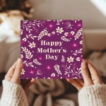 Floral Mother's Day Card with Kraft Envelope Elegant Floral
