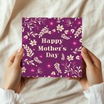 Floral Mother's Day Card with Kraft Envelope Elegant Floral