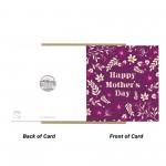 Floral Mother's Day Card with Kraft Envelope Elegant Floral