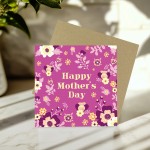 Floral Mothers Day Card With Kraft Envelope Elegant Card