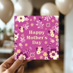 Floral Mothers Day Card With Kraft Envelope Elegant Card