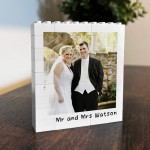 Personalised Mr & Mrs Wedding Gift Photo Surname Building Block