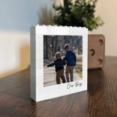 Personalised Our Boys Photo Block Gift For Son Custom Family