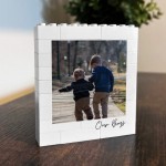 Personalised Our Boys Photo Block Gift For Son Custom Family