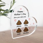 Personalised Mum Gift Mothers Day Gift Heart Plaque Funny