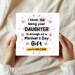FUNNY Mothers Day Card For Mum Mothers Day Card From Daughter