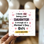 FUNNY Mothers Day Card For Mum Mothers Day Card From Daughter