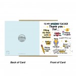 Thank You Card For Teacher Card For Him Her Appreciation Card