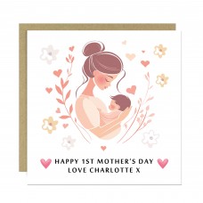 Personalised 1st Mothers Day Card With Baby Name 1st Mothers Day