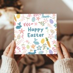 Easter Card Cute Easter Card HAPPY EASTER CARD Easter Egg CarD