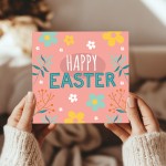 Easter Card, Pink Easter Card, Card For Easter, Easter Wishes